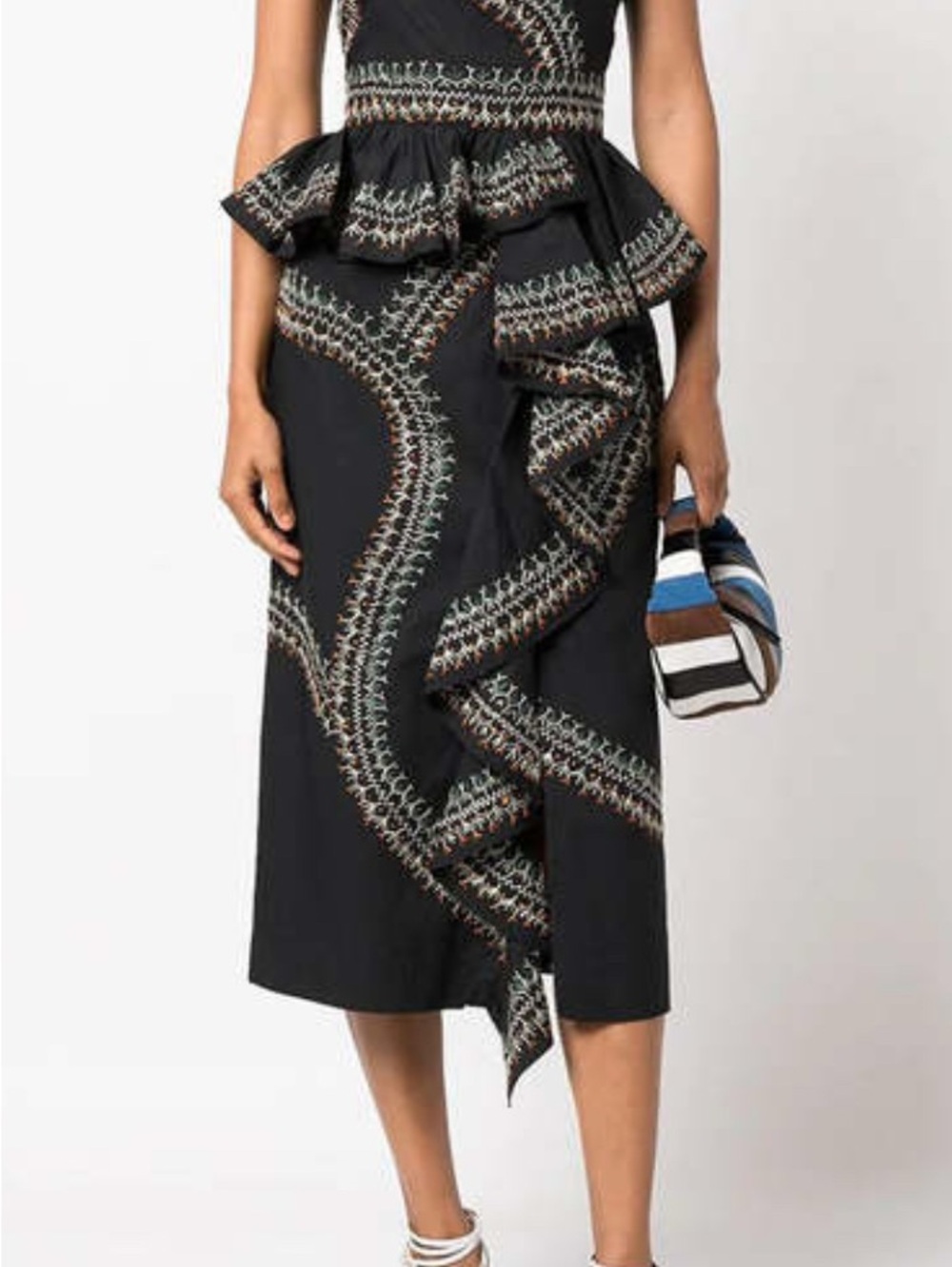 ULLA JOHNSON Sylvan midi Dress in Noir, size 8